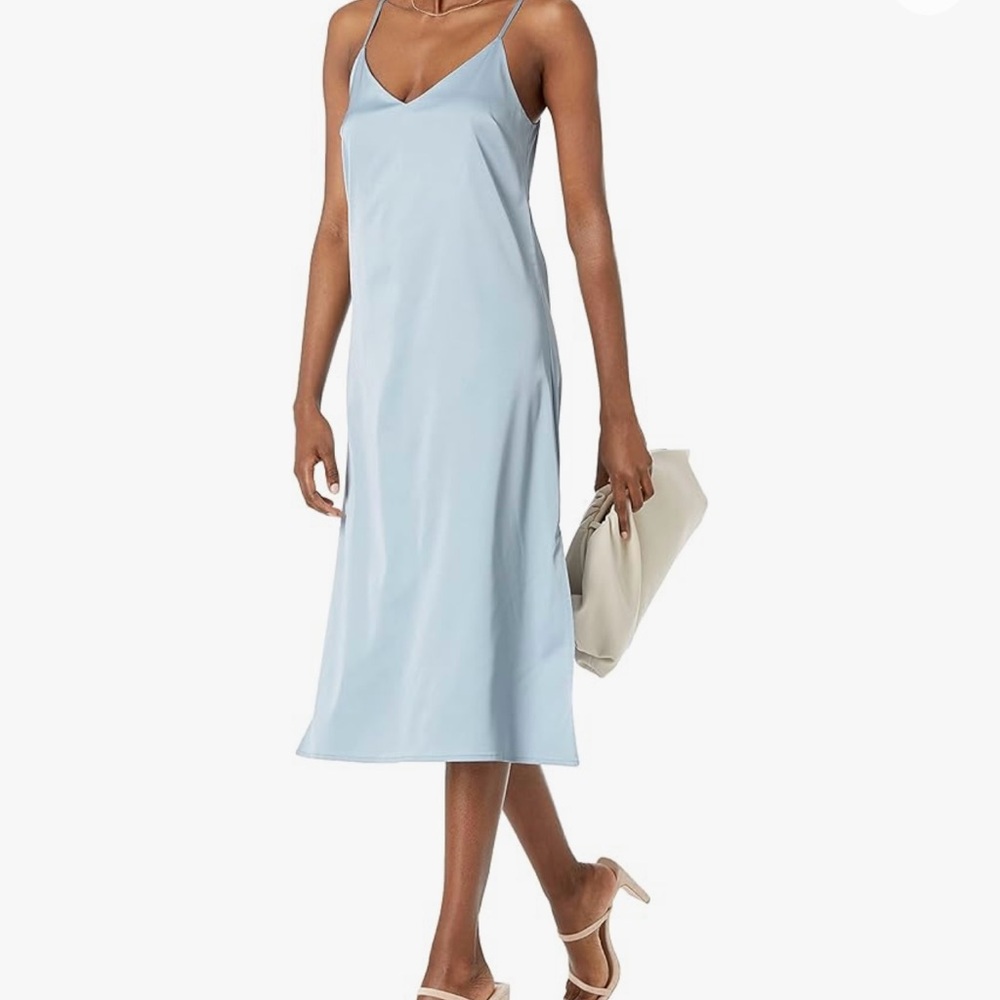 Women's The Drop Dusty Blue Slip Dress Size MED NEW with tags